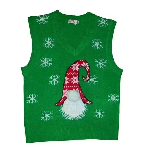 Merry Christmas by Poof Holiday Gnome Sweater Vest - Picture 1 of 4